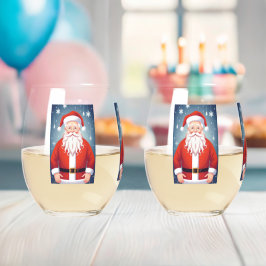 Vaso De Vino Merry Santa Claus