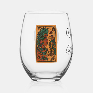 Vaso De Vino Mesoamerican Emperor Medallion Aztec/Mayan Person