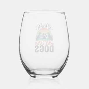 Vaso De Vino Meta de vida todos los perros diseño vintage amant