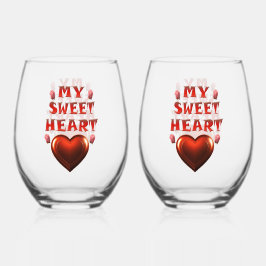 VASO DE VINO MI CORAZÓN DULCE