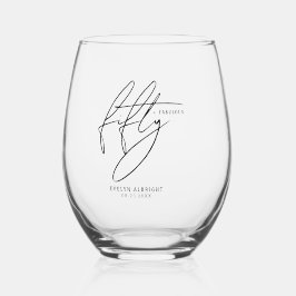 Vaso De Vino Mínimo cincuenta y fabuloso cumpleaños 50