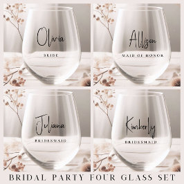 Vaso De Vino Moda Boda Bridal Party