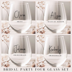 Vaso De Vino Moda Boda Bridal Party