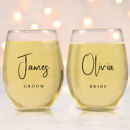 Vaso De Vino Moda Bride Groom Boda