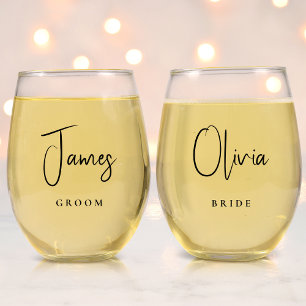 Vaso De Vino Moda Bride Groom Boda