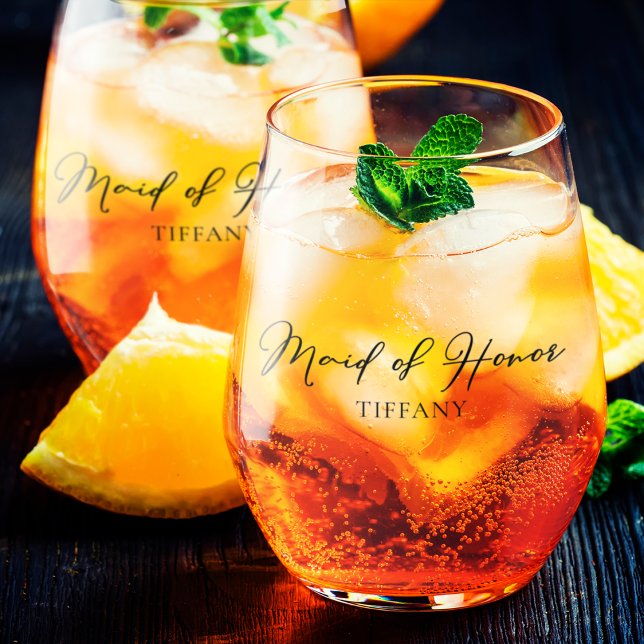 Vaso De Vino Moda empleada de honor Personalizado de dos lados  (Subido por el creador)