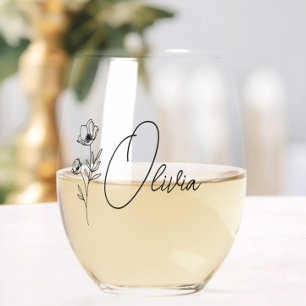 Vaso De Vino Moda Floral Personalizada Bridesmaid Propuesta