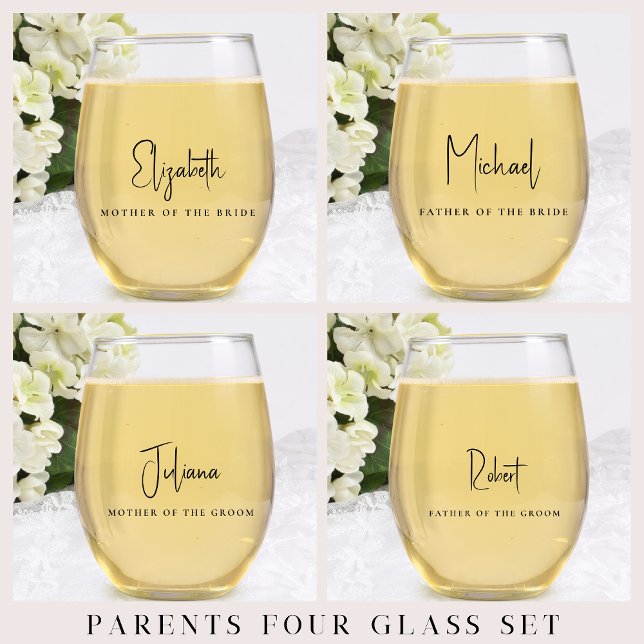 Vaso De Vino Moda Madre Padre Novia Groom Boda (Subido por el creador)