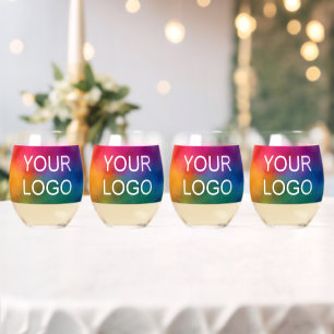 Vaso De Vino Modelo de Personalizado elegante moderno con logot