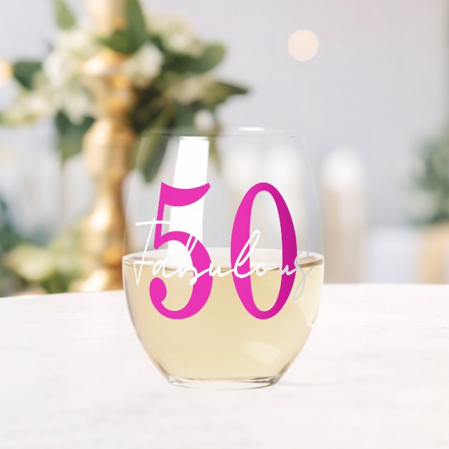 Vaso De Vino Modern 50th Birthday 50 and Fabulous Party (Insitu (Boda))