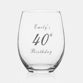 Vaso De Vino Modern Elegant 40th Birthday Party