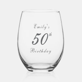 Vaso De Vino Modern Elegant 50th Birthday