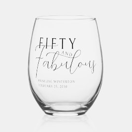 Vaso De Vino Modern Fifty and Fabulous Bold 50th Birthday Party