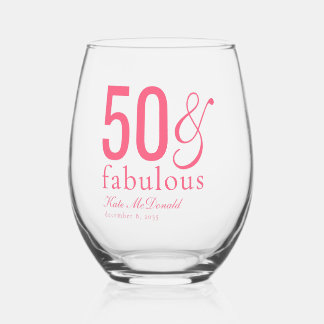 Vaso De Vino Modern Fifty and Fabulous Bold 50th Birthday Party