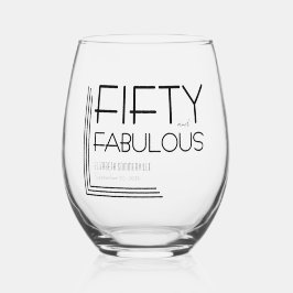 Vaso De Vino Modern Fifty and Fabulous Bold 50th Birthday Party