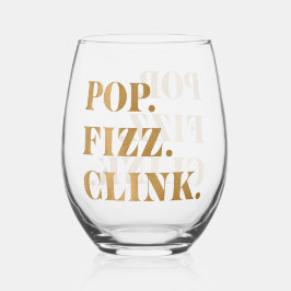 Vaso De Vino Modern Gold Pop Fizz Clink