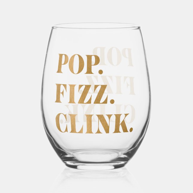 Vaso De Vino Modern Gold Pop Fizz Clink (Anverso)