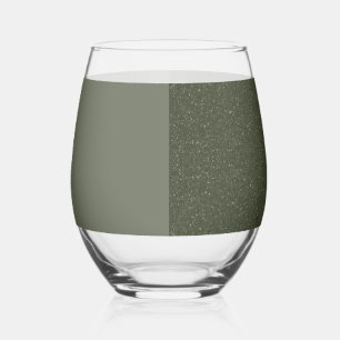 Vaso De Vino Modern Moss Green Glass Set - Personalizable