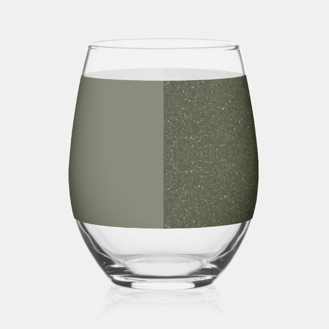 Vaso De Vino Modern Moss Green Glass Set - Personalizable (Izquierda)