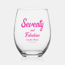 Modern Seveny and Fabulous Pink 70th Birthday 