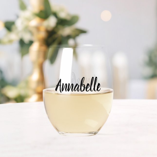 Vaso De Vino Moderna Bachelorette Bridal Party Monograma Nombre (Insitu (Boda))