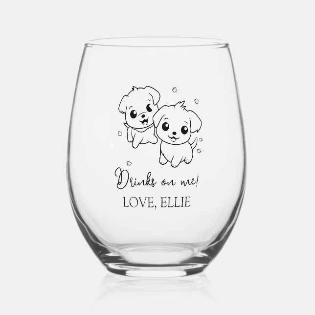 Vaso De Vino Moderna y elegante bebida sobre mí Mascota fotográ (Anverso)
