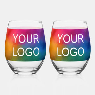Vaso De Vino Moderna y elegante plantilla de Personalizado logo