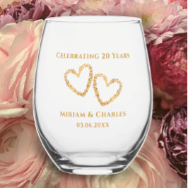 Vaso De Vino Moderno 20 Aniversario Boda Personalizado
