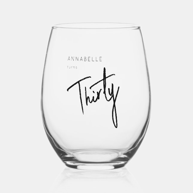 Vaso De Vino Moderno 30.ª fiesta de 30 años (Anverso)
