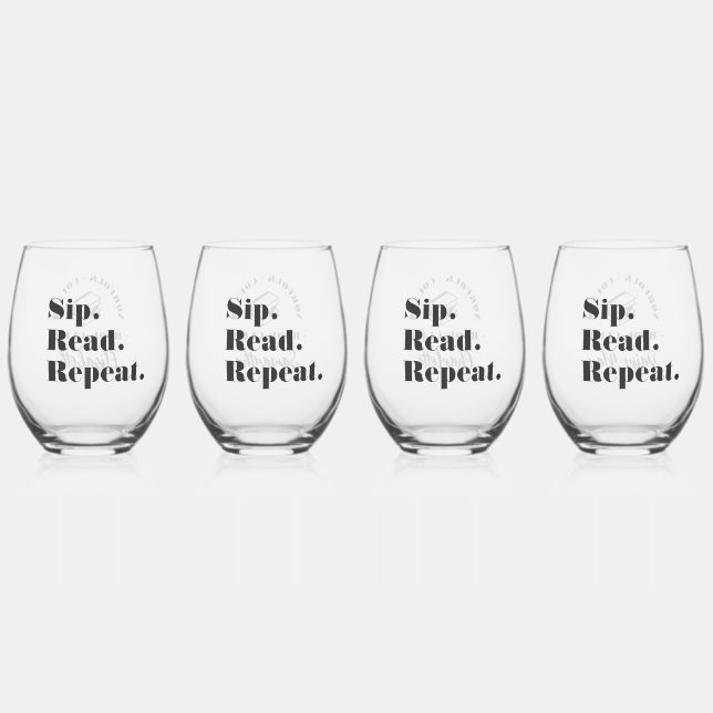 Vaso De Vino Moderno Book Club Funny Custom Name (Anverso)
