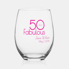 Vaso De Vino Moderno cincuenta y fabuloso cumpleaños 50 Bold