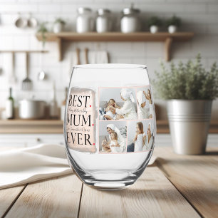Vaso De Vino Moderno Collage Photo Pink Happy Mothers Day