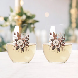 Vaso De Vino Moderno Elegante Floral Country Western