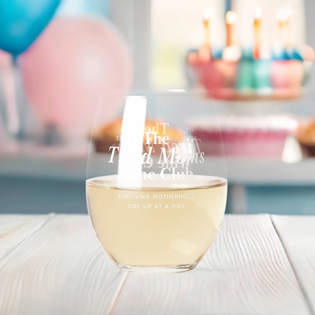 Vaso De Vino Mom Wine Club Typography (Insitu (Baby Shower))