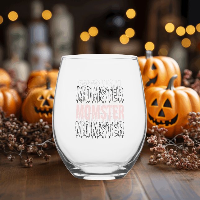 Vaso De Vino Momster Pink Halloween Cute Y Spookone (Subido por el creador)