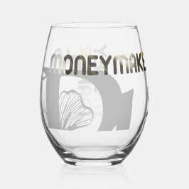 Vaso De Vino MONEYMAKER Vidrio inoxidable Resumen Oro negro