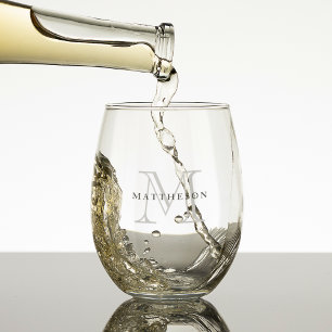Vaso De Vino Monograma clásico Personalizado