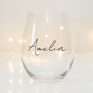 Vaso De Vino Monograma de escritura de caligrafía estilística