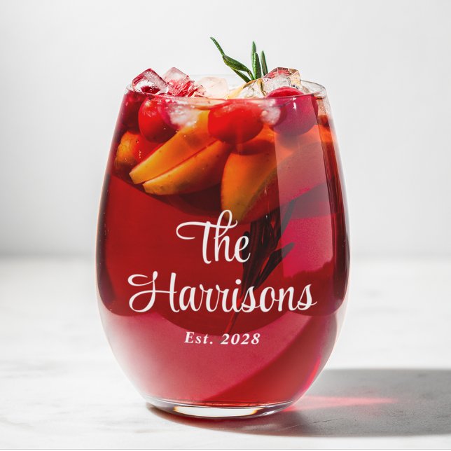 Vaso De Vino Monograma de la familia de guiones blancos de esti (Subido por el creador)