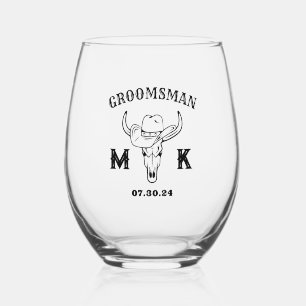 Vaso De Vino Monograma de machos callejeros personalizados del