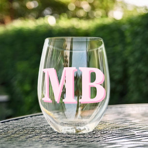 Vaso De Vino Monograma inicial minimalista moderno
