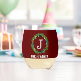 Vaso De Vino Monograma moderno gris oscuro
