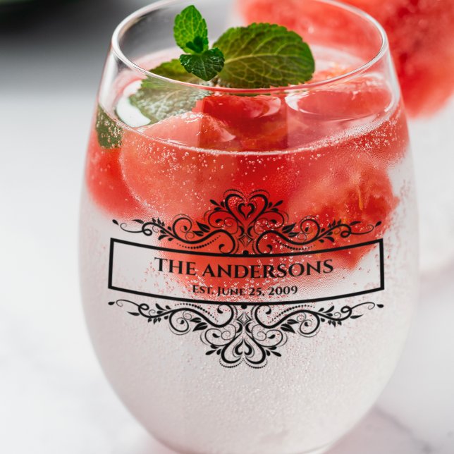 Vaso De Vino Monograma Nombre de familia Fecha de ordenación (Subido por el creador)