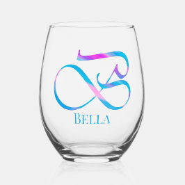 Vaso De Vino Monograma personalizado "B" Nombre Resumen Primave