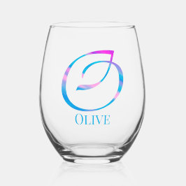 Vaso De Vino Monograma personalizado "O" Nombre Resumen Primave