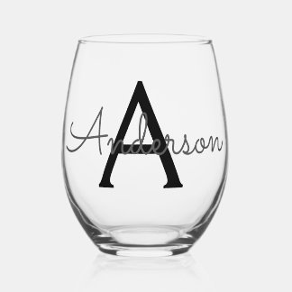 Vaso De Vino Monograma personalizado personalizado