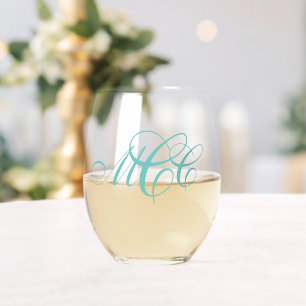 Vaso De Vino Monograma tres inicial
