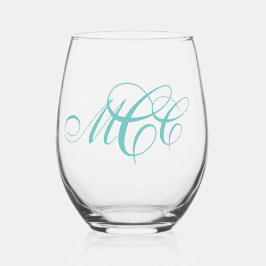 Vaso De Vino Monograma tres inicial