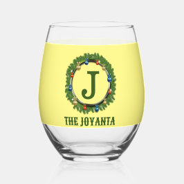 Vaso De Vino Monograma verde amarillo claro moderno