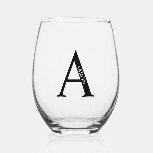 Vaso De Vino Monograma y nombre personalizados